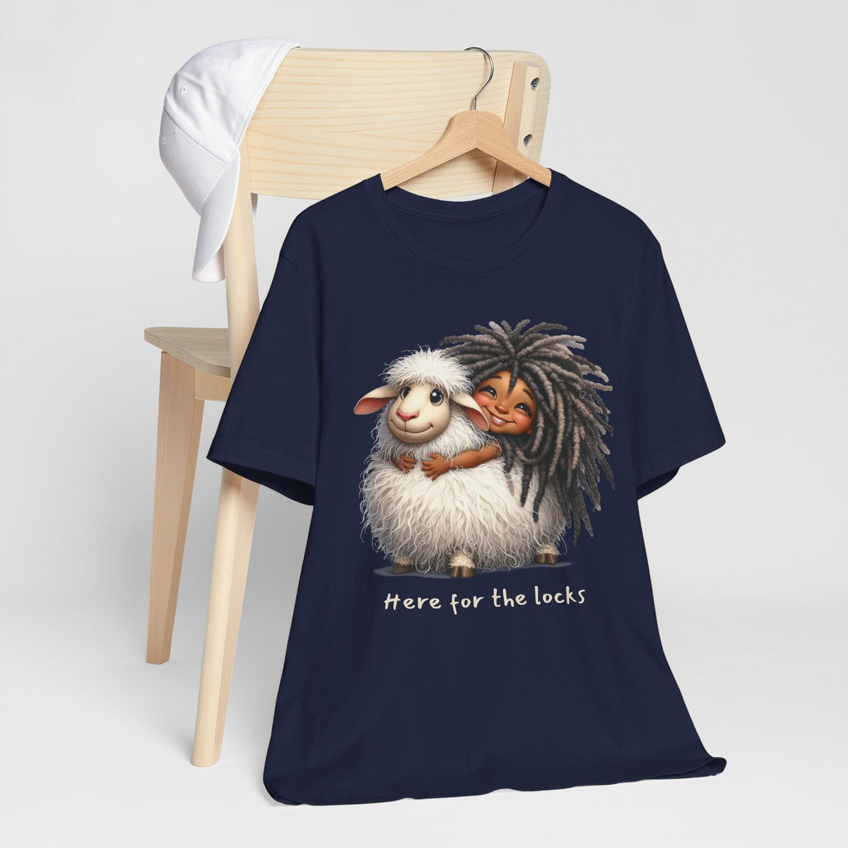 Here for the Locks Tee — Cute Dreadlock Sheep Graphic T-Shirt