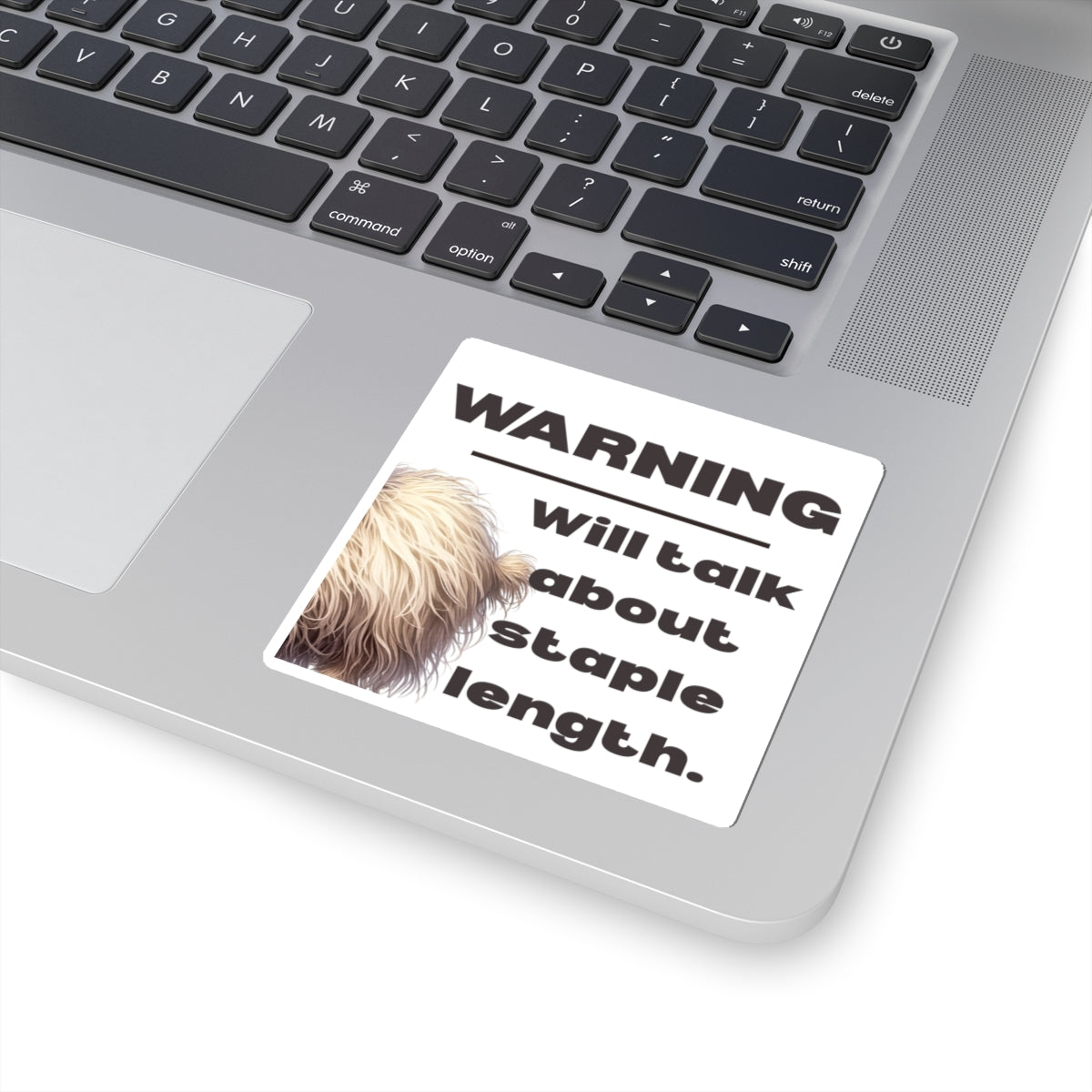 "WARNING: Will Talk About Staple Length" Goat Humor Kiss-Cut Sticker