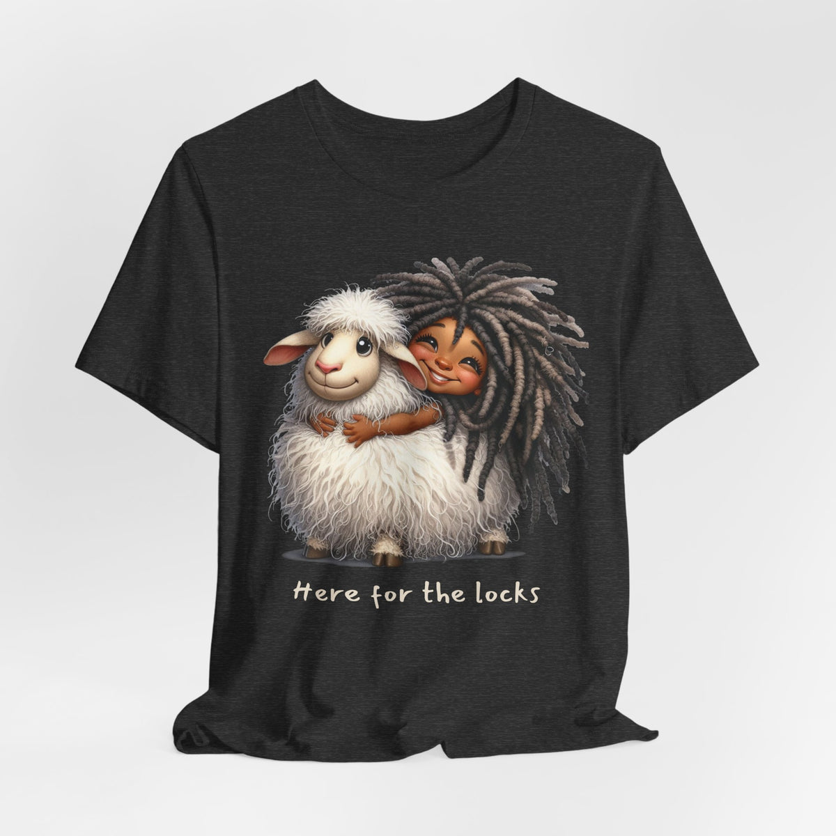 Here for the Locks Tee — Cute Dreadlock Sheep Graphic T-Shirt