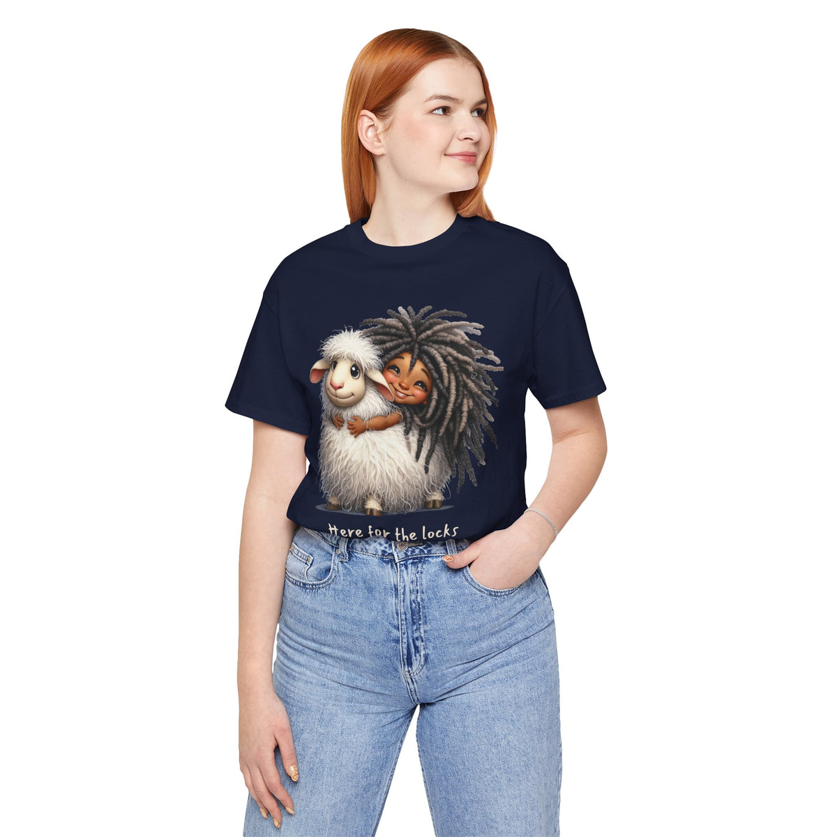 Here for the Locks Tee — Cute Dreadlock Sheep Graphic T-Shirt