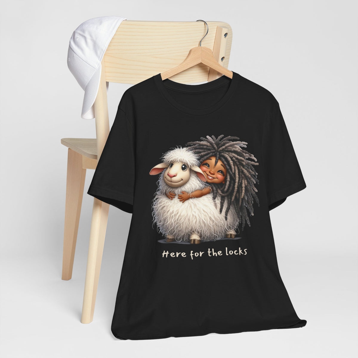 Here for the Locks Tee — Cute Dreadlock Sheep Graphic T-Shirt