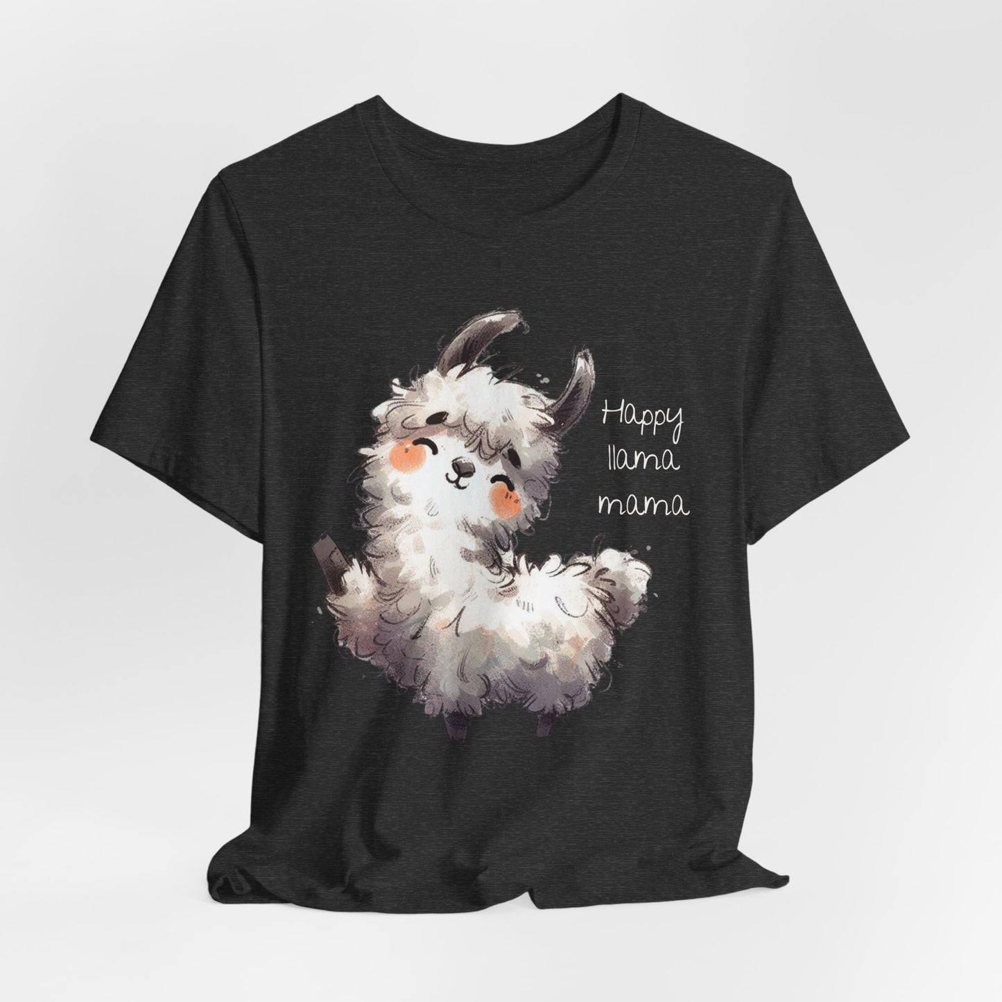 Happy Llama Mama T-shirt – Adorable Watercolor Alpaca Tee