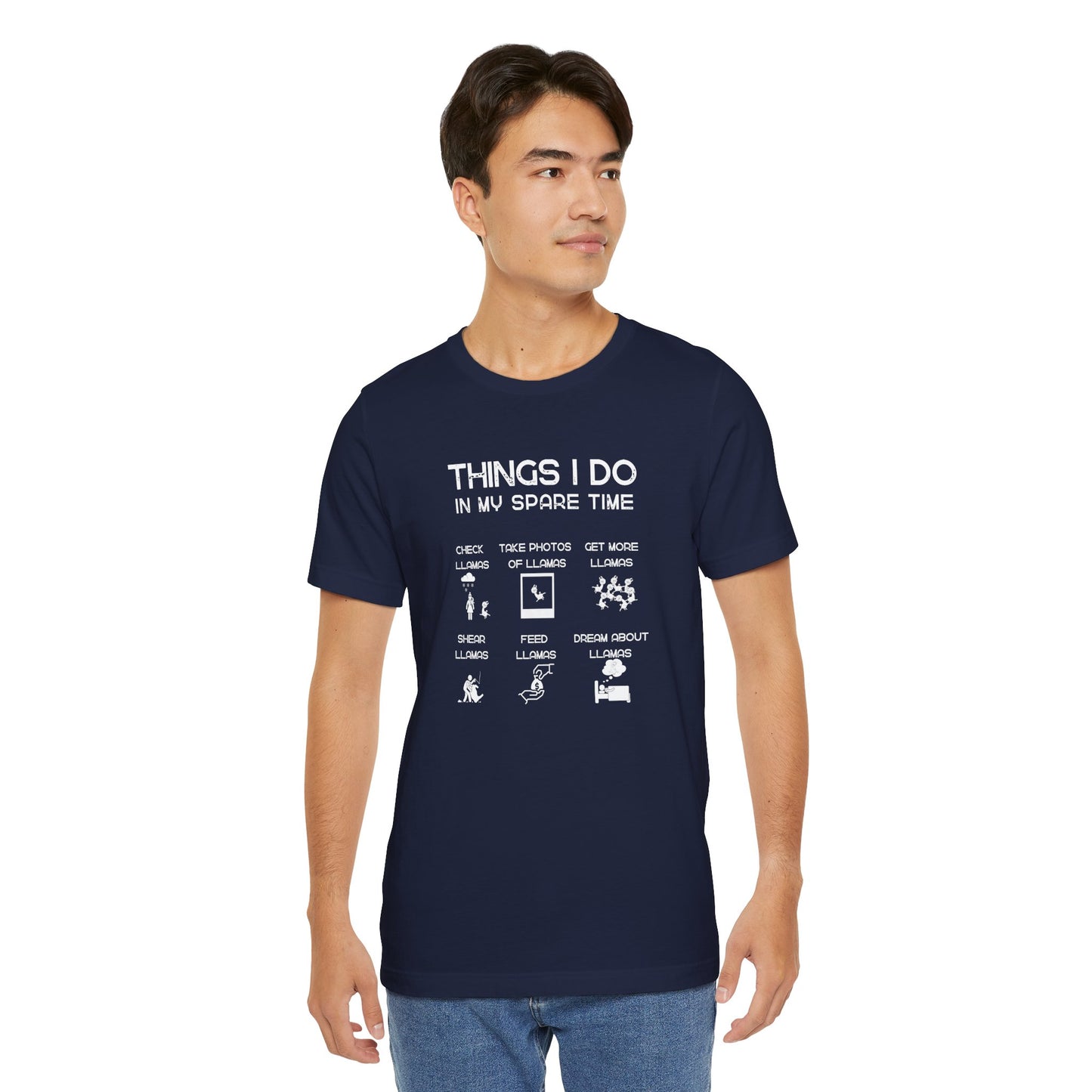 Llama Lover T‑Shirt — "Things I Do in My Spare Time" Funny Llama Activities Tee
