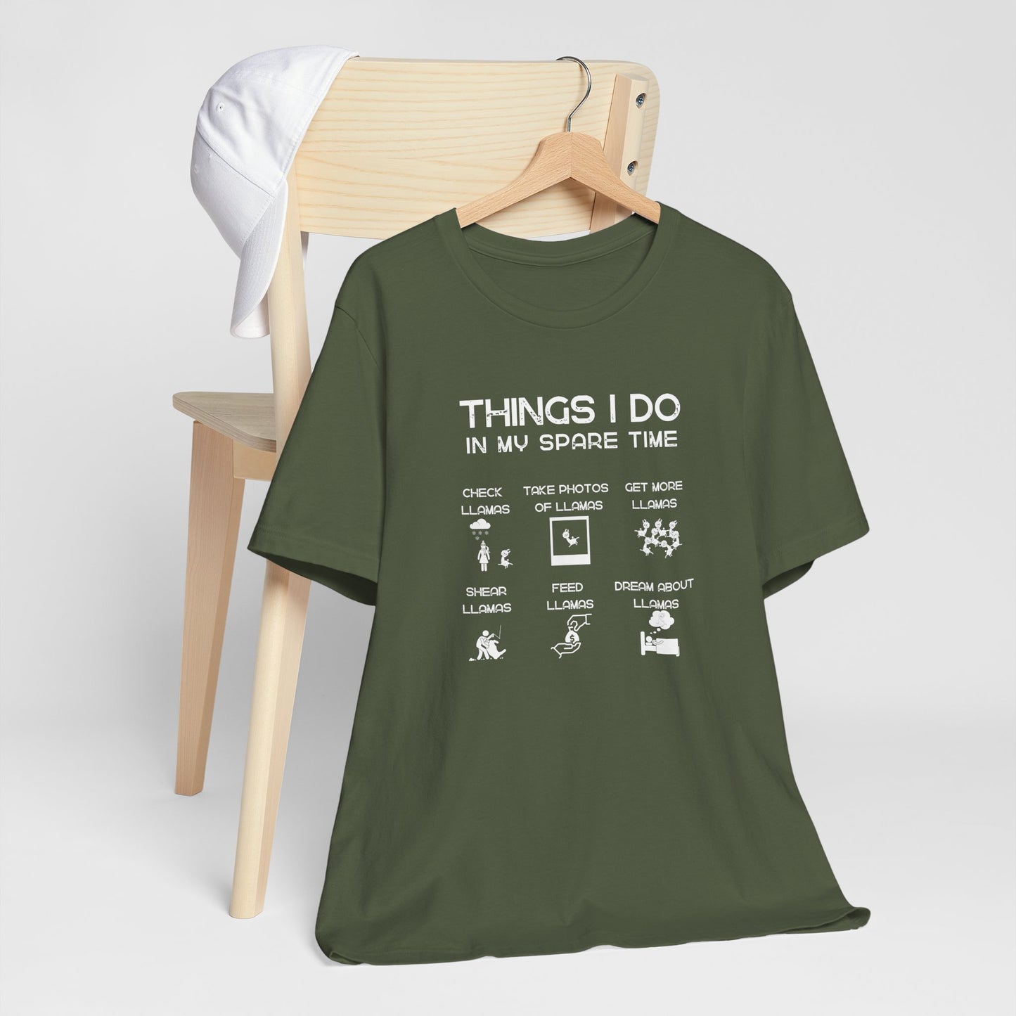 Llama Lover T‑Shirt — "Things I Do in My Spare Time" Funny Llama Activities Tee