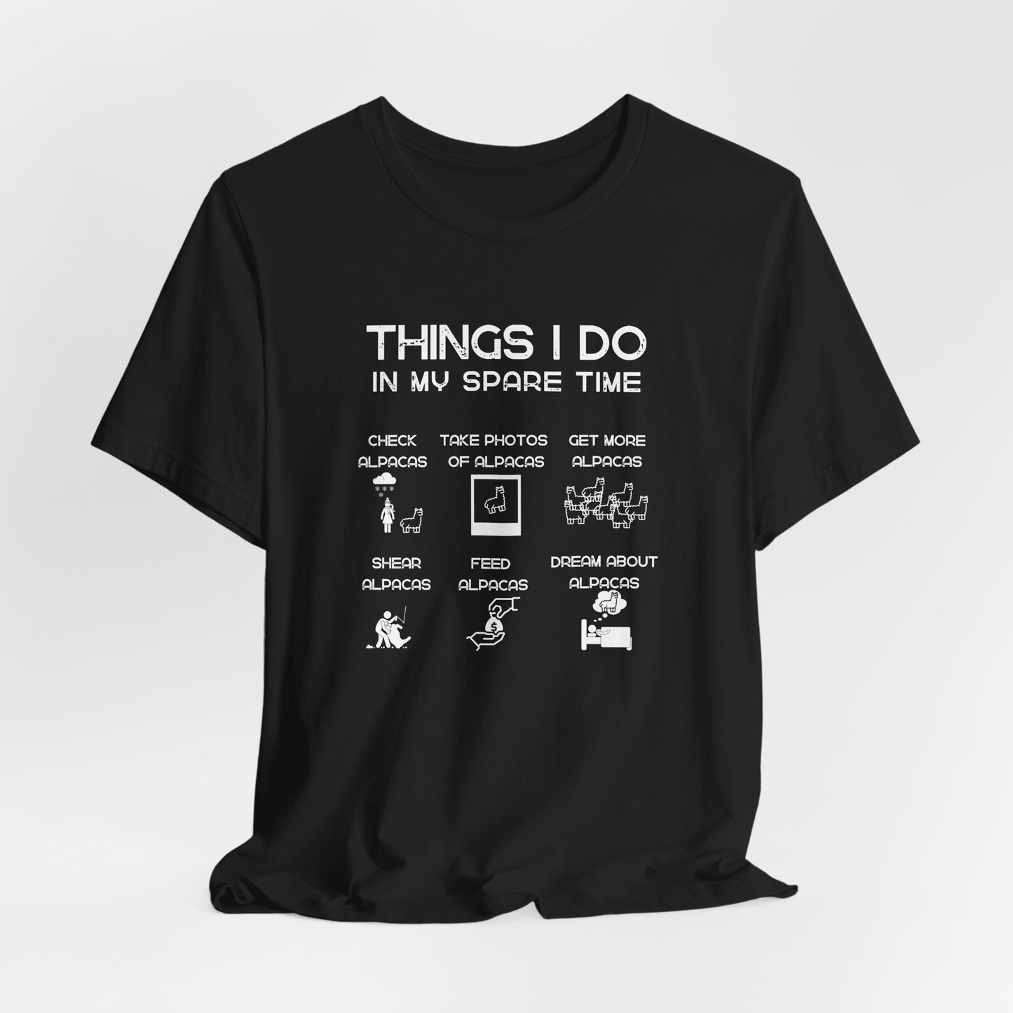 Alpaca Spare Time Funny Short Sleeve Tee