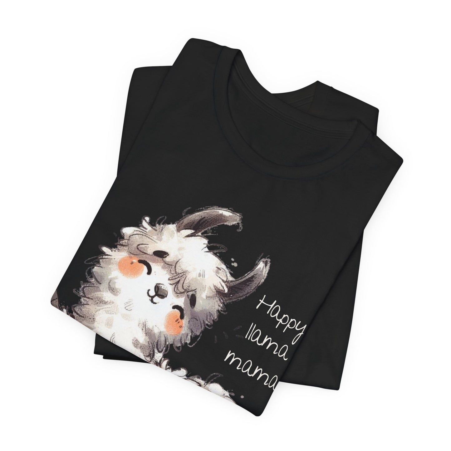 Happy Llama Mama T-shirt – Adorable Watercolor Alpaca Tee
