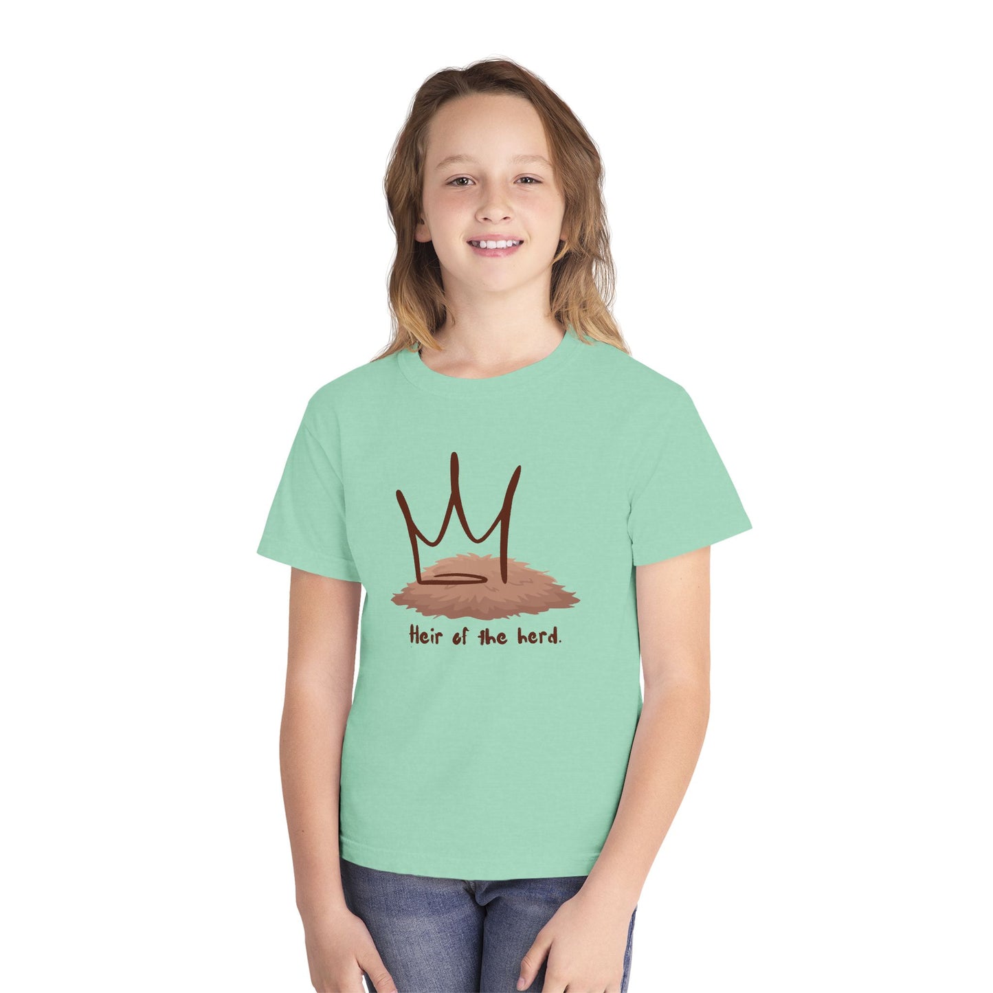 Youth Tee - 'Heir of the Herd' Crown Graphic Kids Shirt