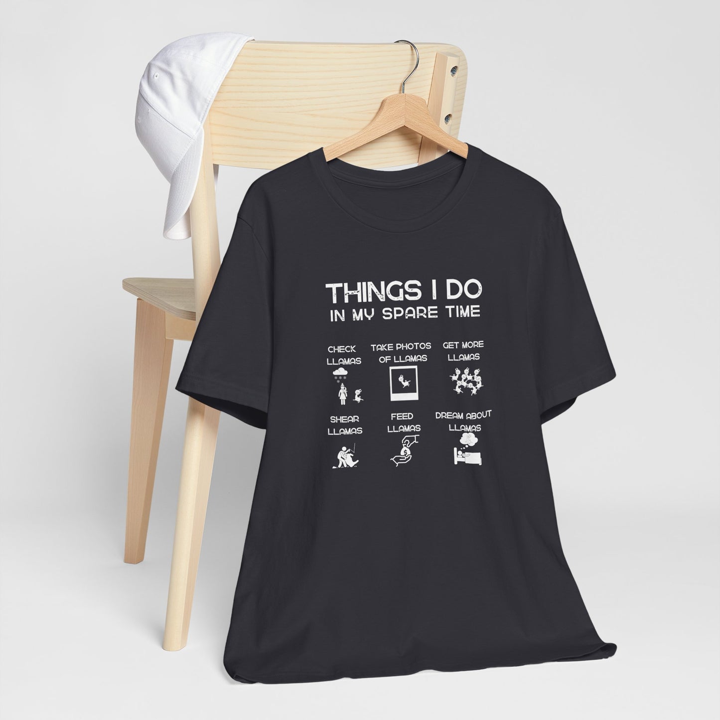 Llama Lover T‑Shirt — "Things I Do in My Spare Time" Funny Llama Activities Tee