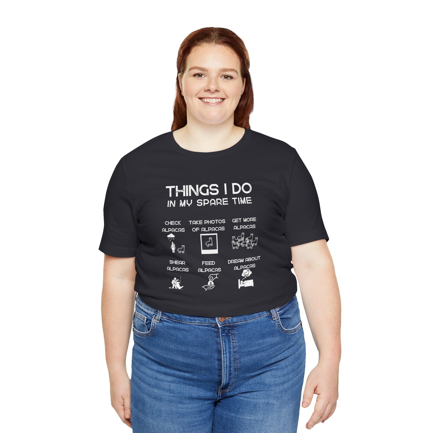 Alpaca Spare Time Funny Short Sleeve Tee