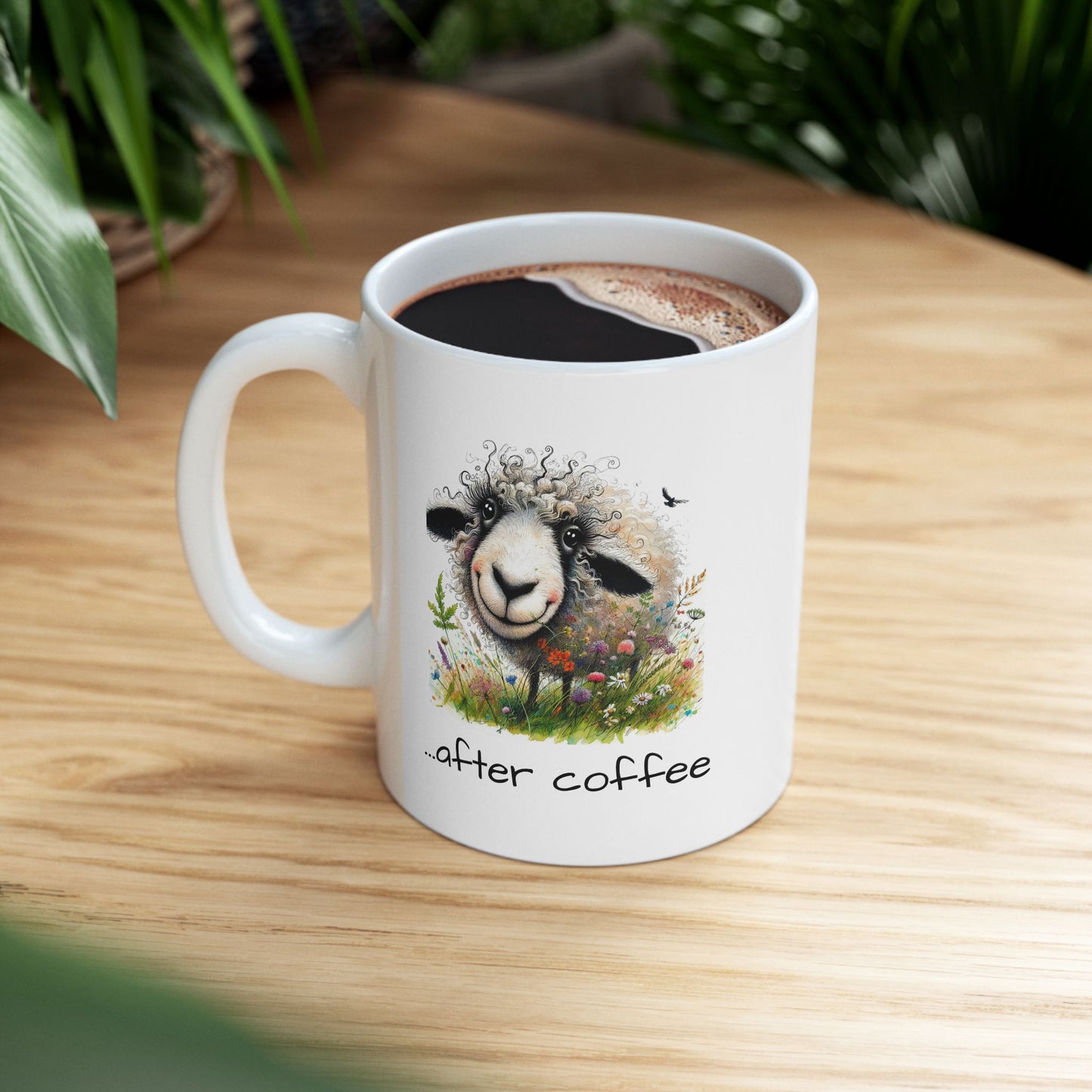 Funny Sheep "Before and after coffee" Morning Coffee  Mug