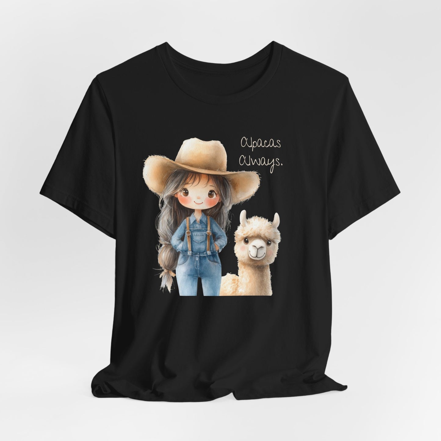 Ranch girl & Alpaca Tee — "Alpacas Always" Cute Western Graphic Shirt