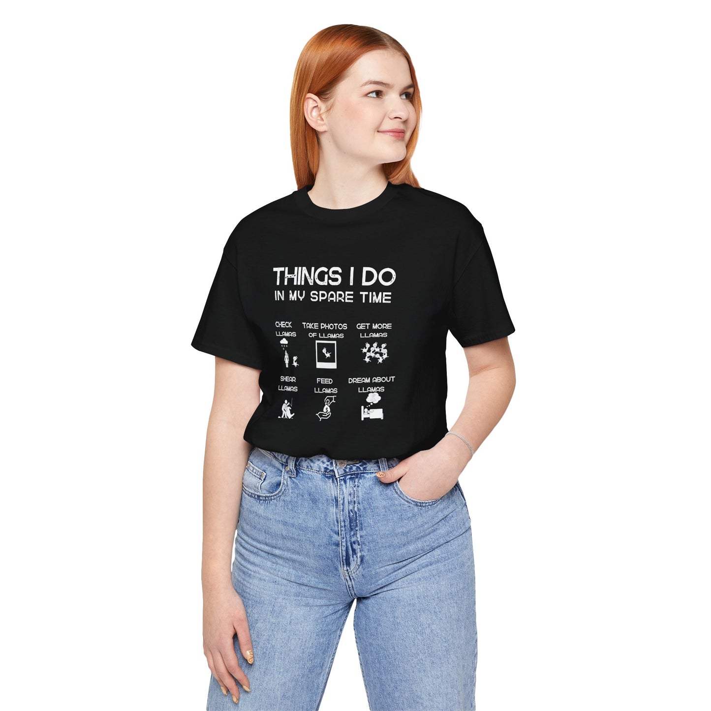 Llama Lover T‑Shirt — "Things I Do in My Spare Time" Funny Llama Activities Tee