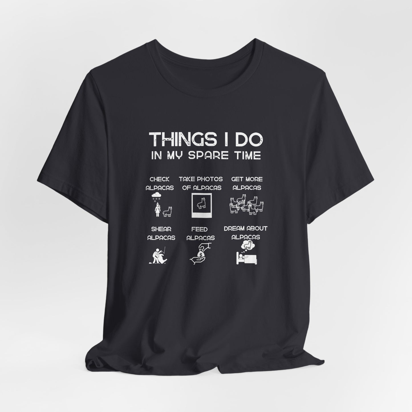 Alpaca Spare Time Funny Short Sleeve Tee