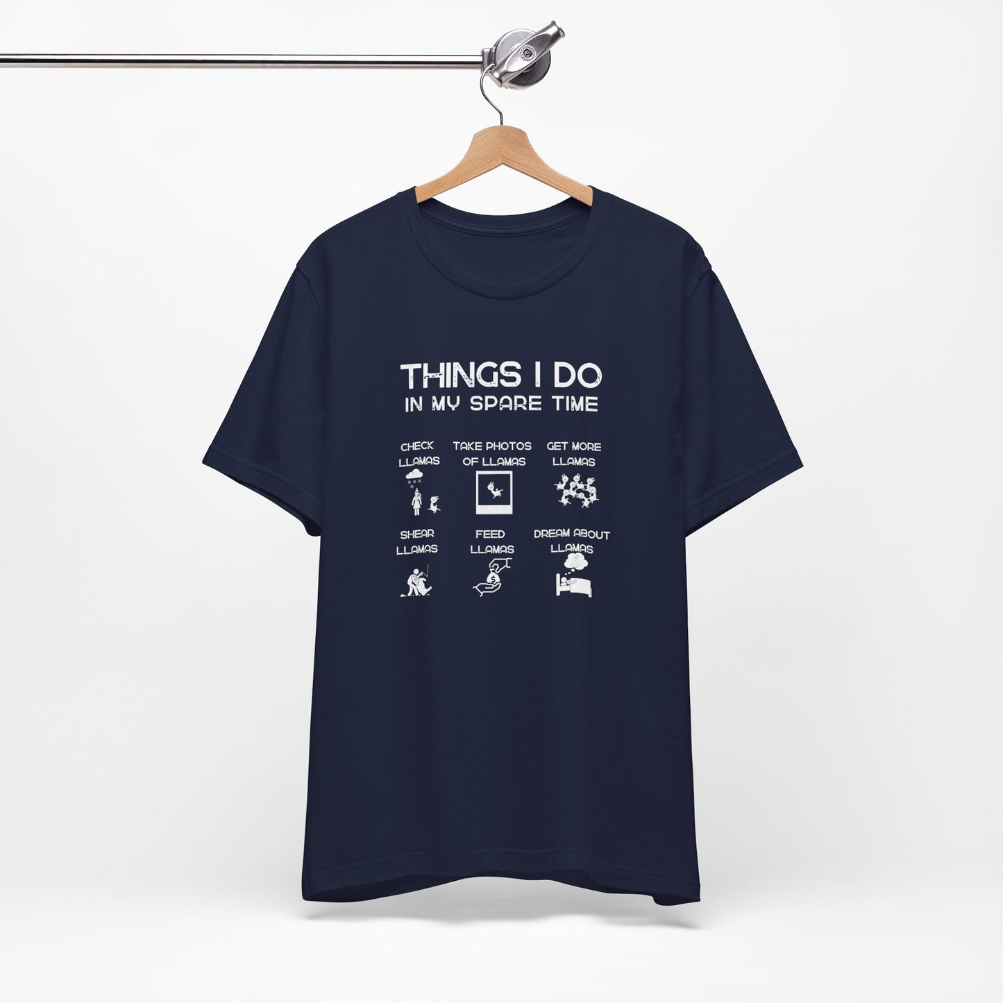 Llama Lover T‑Shirt — "Things I Do in My Spare Time" Funny Llama Activities Tee