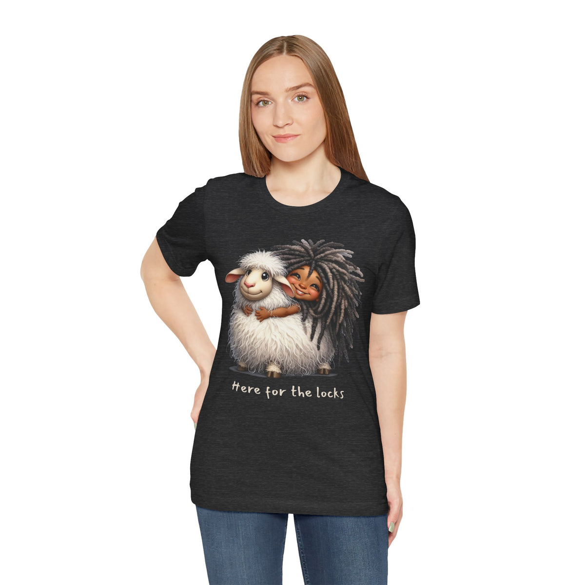 Here for the Locks Tee — Cute Dreadlock Sheep Graphic T-Shirt