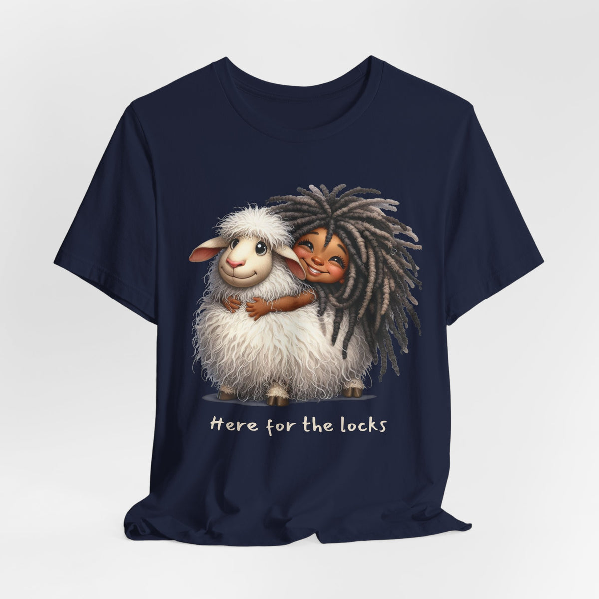 Here for the Locks Tee — Cute Dreadlock Sheep Graphic T-Shirt