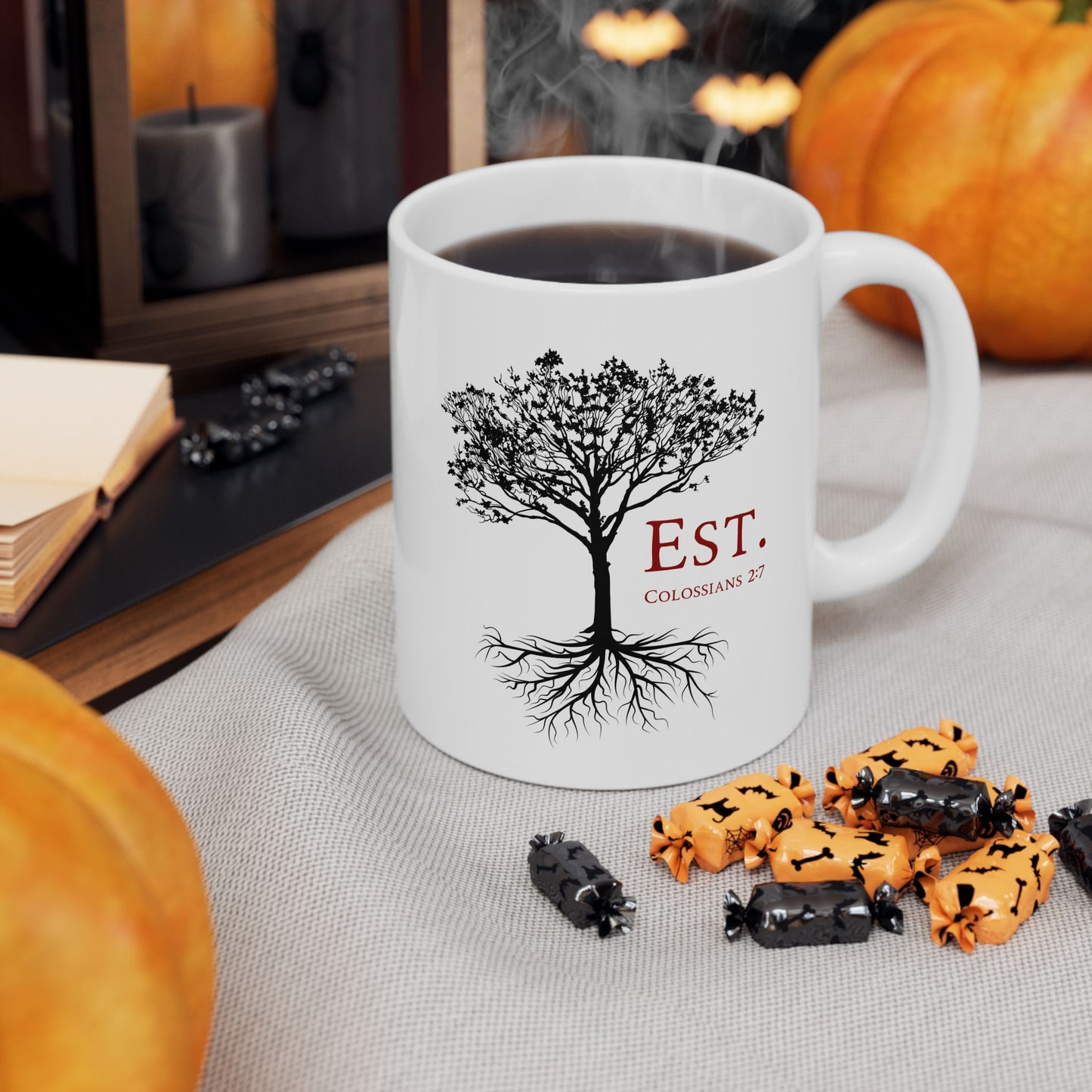 "Established" Colossians 2:7 Inspirational Coffee Cup (11oz/15oz) Bible Verse Ceramic Mug
