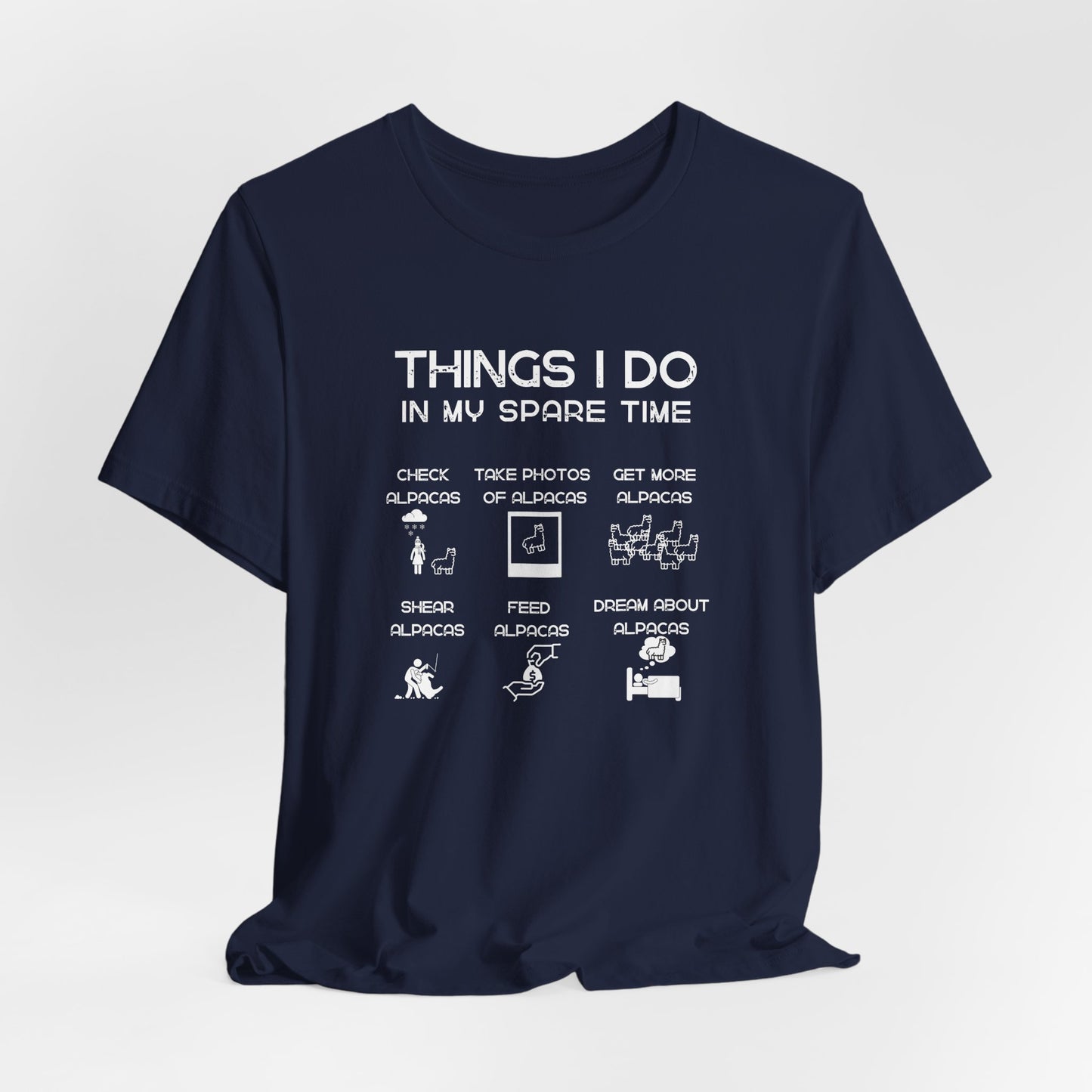 Alpaca Spare Time Funny Short Sleeve Tee