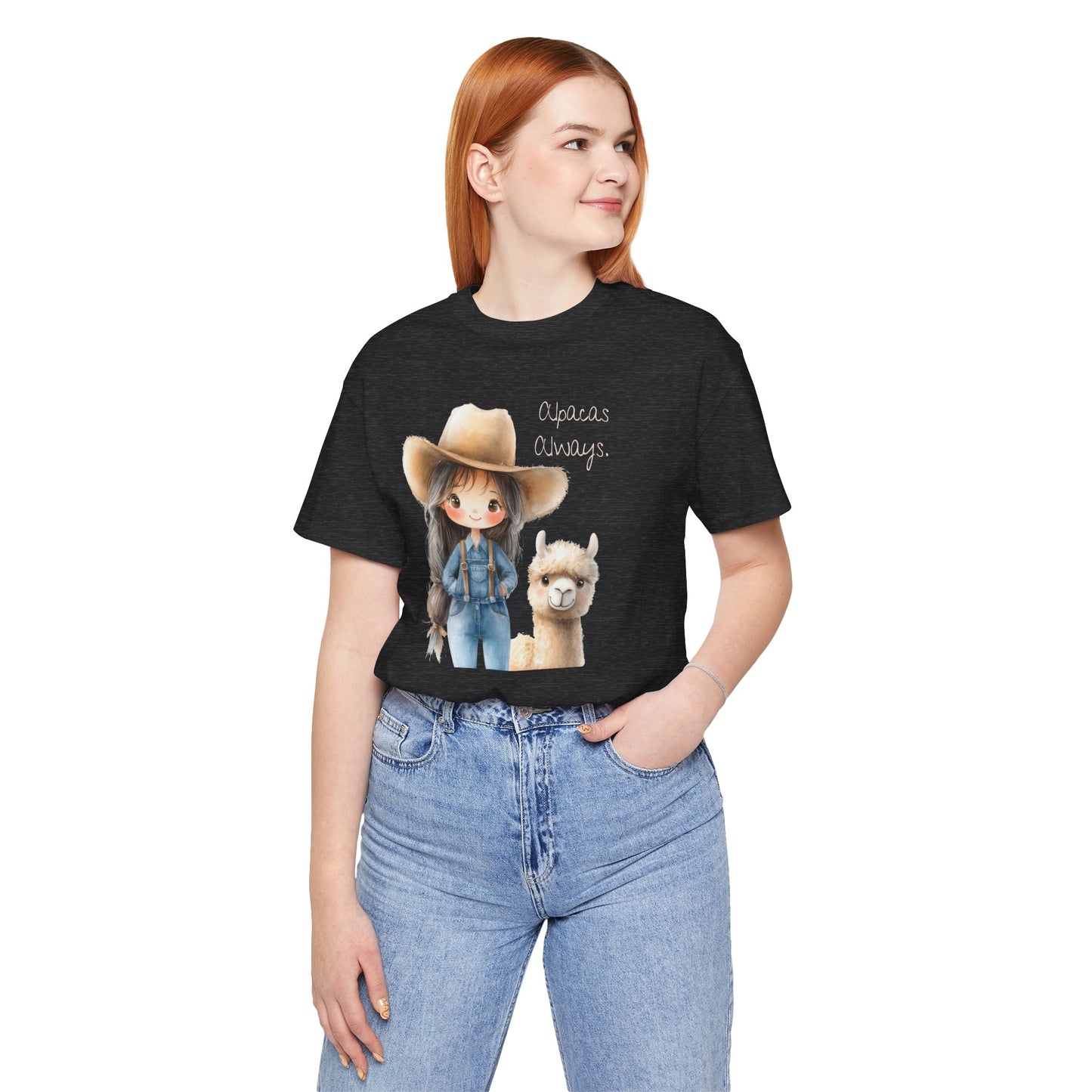 Ranch girl & Alpaca Tee — "Alpacas Always" Cute Western Graphic Shirt