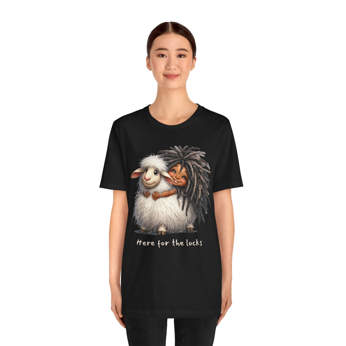 Here for the Locks Tee — Cute Dreadlock Sheep Graphic T-Shirt