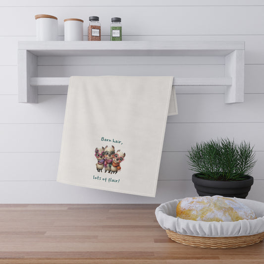 Llama Barn Hair Tea Towels (cotton, poly)